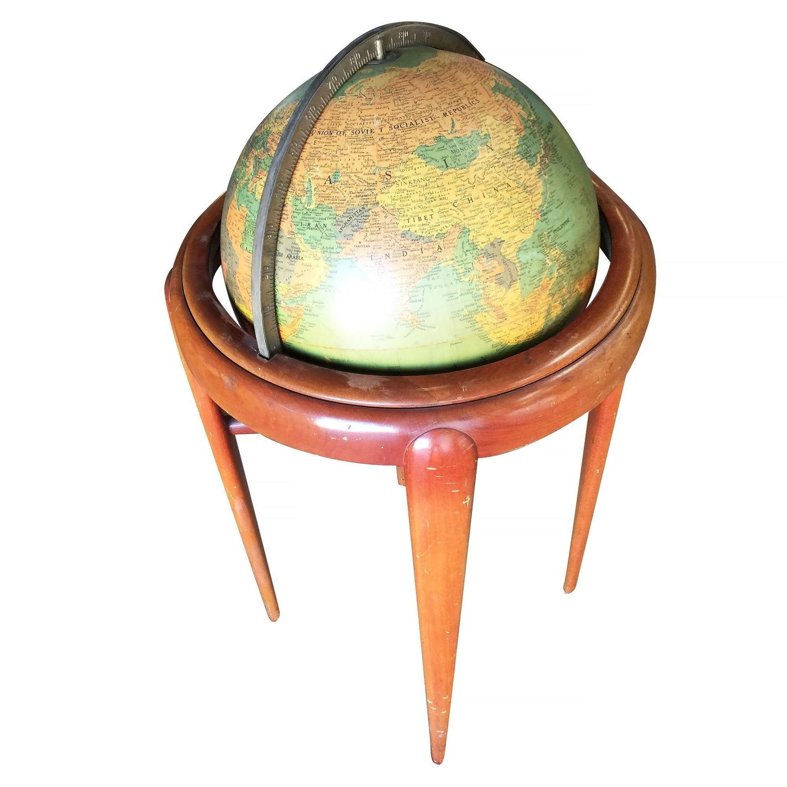 Midcentury Mahogany Floor Globe by Replogle - 20