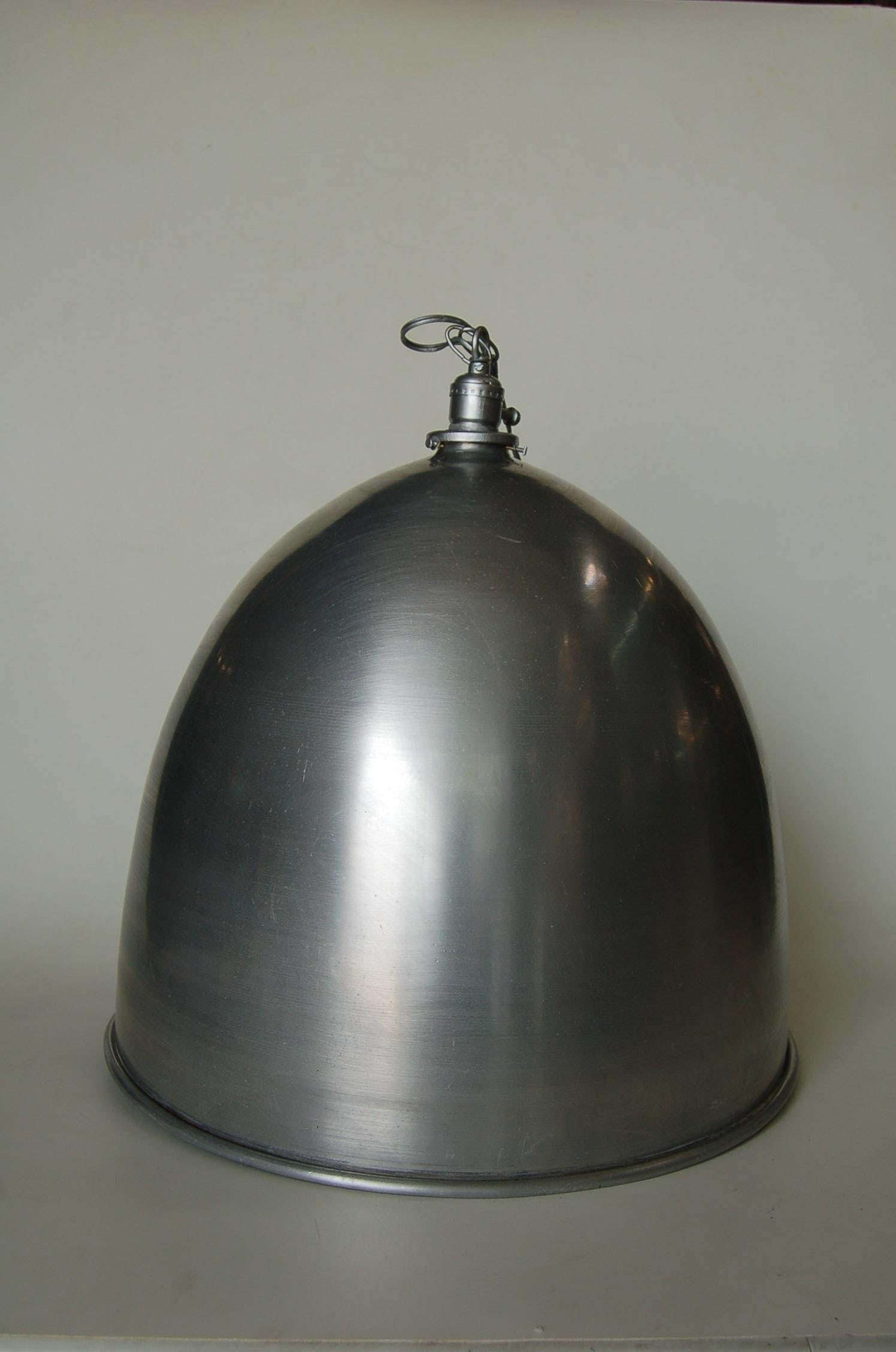 Brushed Aluminum Industrial Round Swag Ceiling Fixture - 15