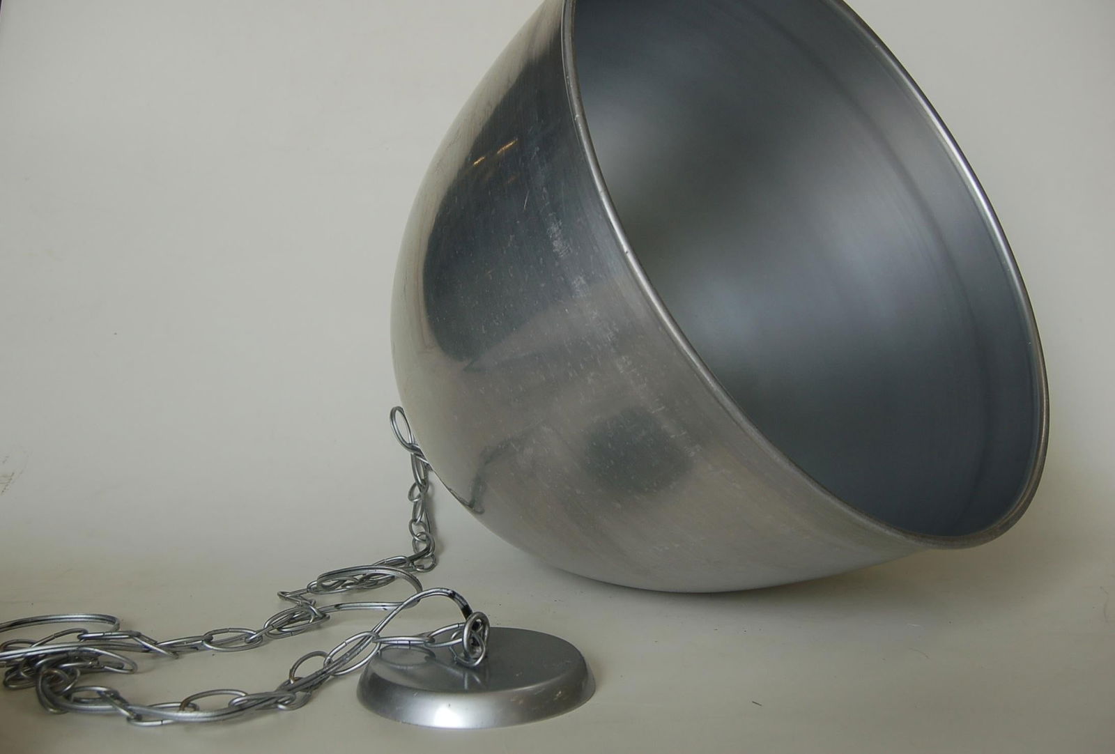 Brushed Aluminum Industrial Round Swag Ceiling Fixture - 9
