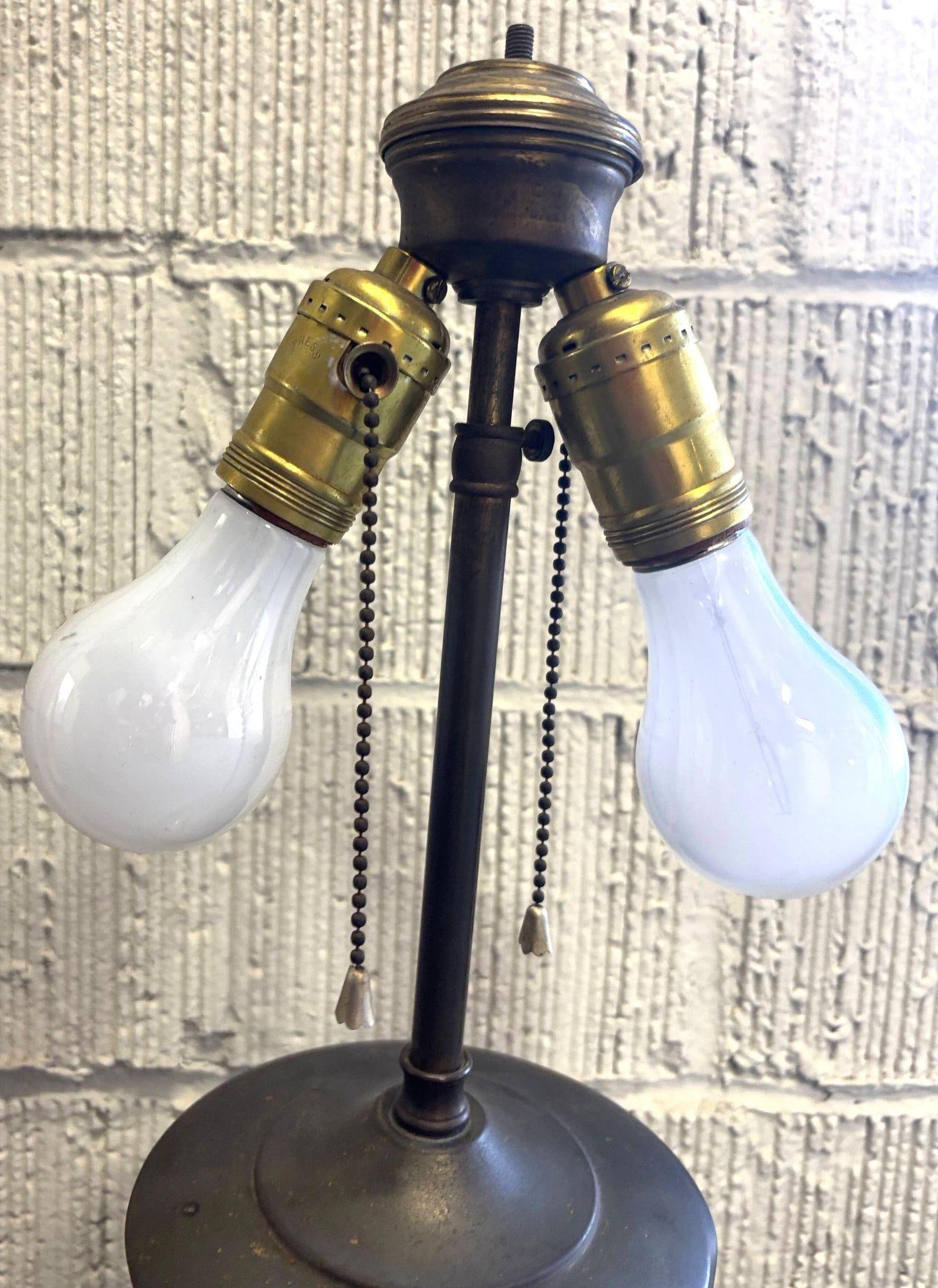 1910 Meiji Period Japanese Cloisonné Lamp with Wrought Iron and Enamel Shade - 13