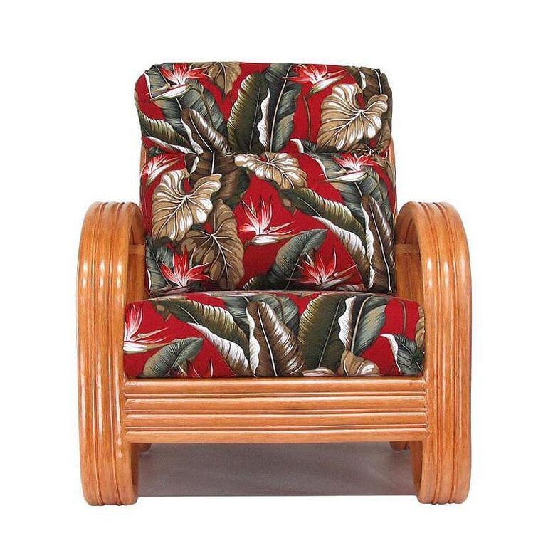 Modernist 3-Strand 3/4 Pretzel "Kauai" Rattan Lounge Chair - 3