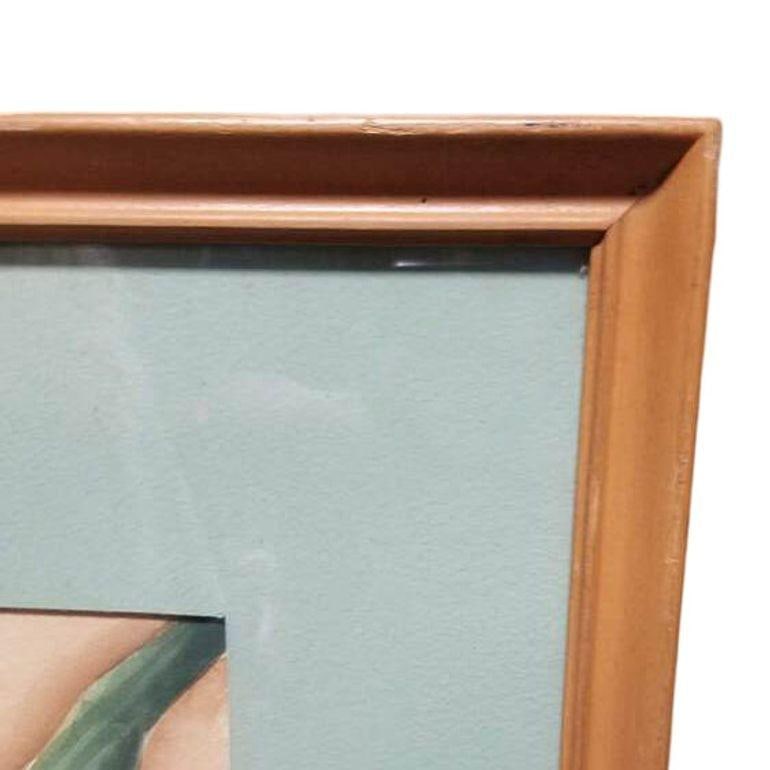 Framed Airbrush on Paper Hibiscus Tropical Floral by Jane Boyd, 1948 - 13