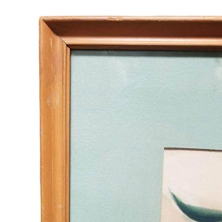 Framed Airbrush on Paper Hibiscus Tropical Floral by Jane Boyd, 1948 - 20