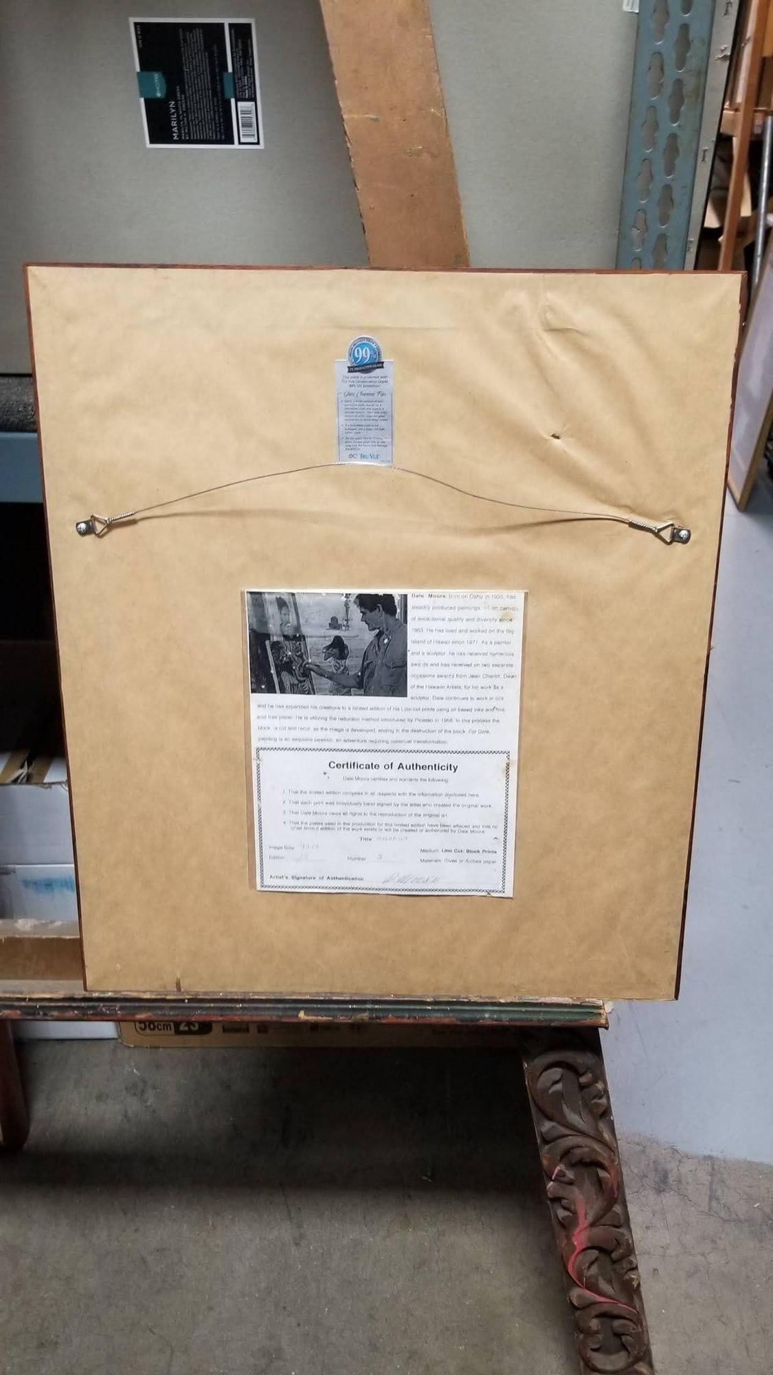 Block Print "Amakua" on Paper by Dale Moore Edition #2/15 - 13