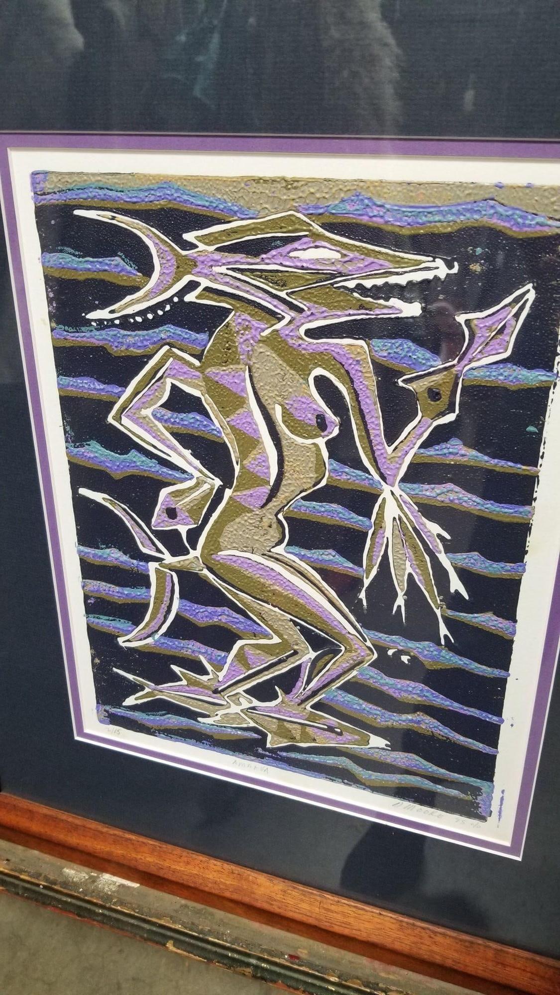 Block Print "Amakua" on Paper by Dale Moore Edition #2/15 - 9