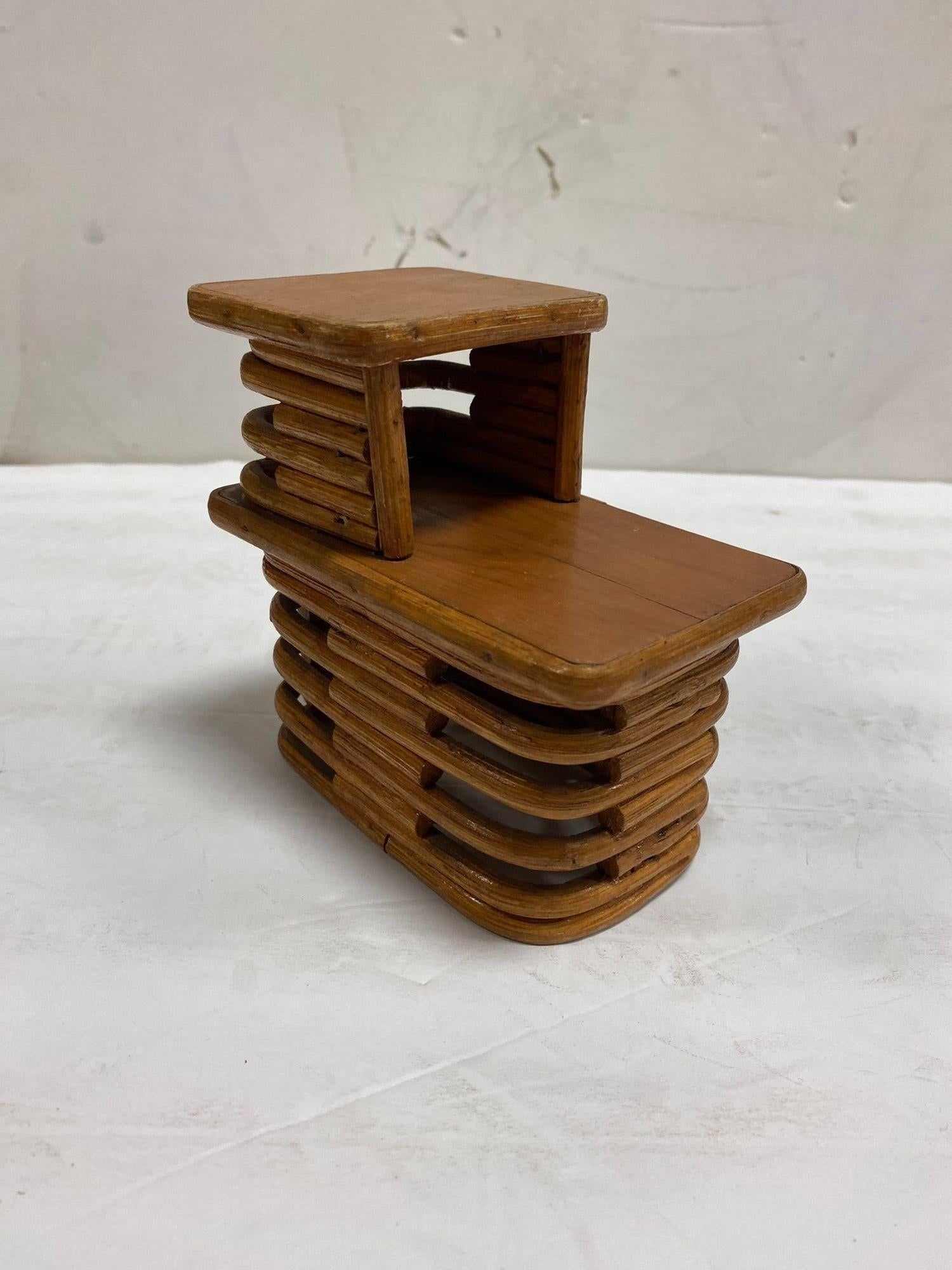 Paul Frankl Style Salesman Sample Miniature Rattan Livingroom Set, 1950 - 12