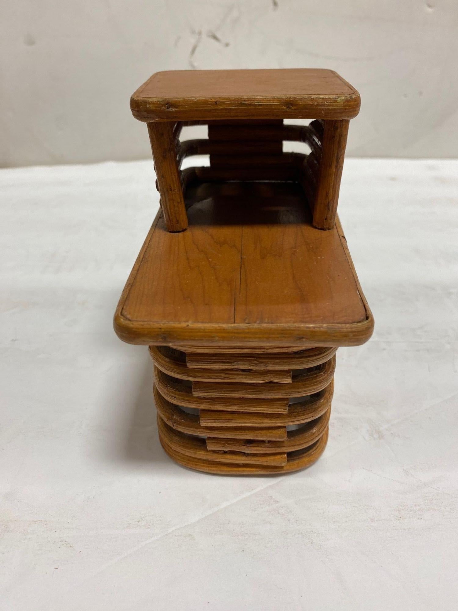 Paul Frankl Style Salesman Sample Miniature Rattan Livingroom Set, 1950 - 13