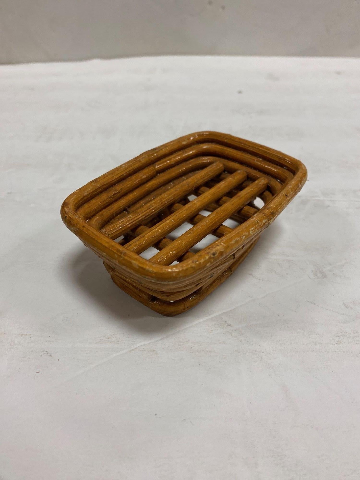 Paul Frankl Style Salesman Sample Miniature Rattan Livingroom Set, 1950 - 6