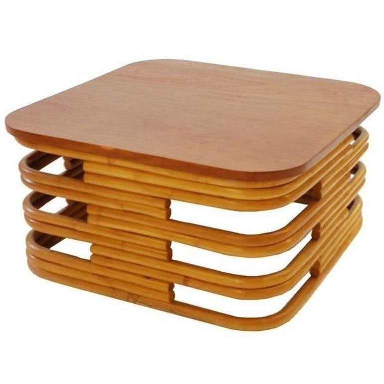 Restored Mid-Century Rattan and Mahogany Living Room Set - 5