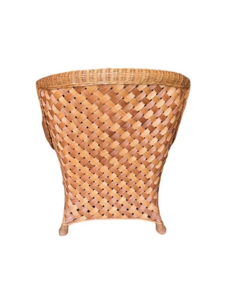 Large "Big Daddy" Woven Wicker Lounge Chair with Matching Ottoman - 5