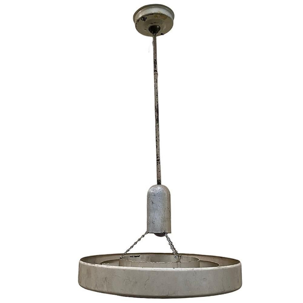 Mid-Century "Saturn" Ceiling Steel 19" Pendant by Kurt Versen, 22 Available - 19