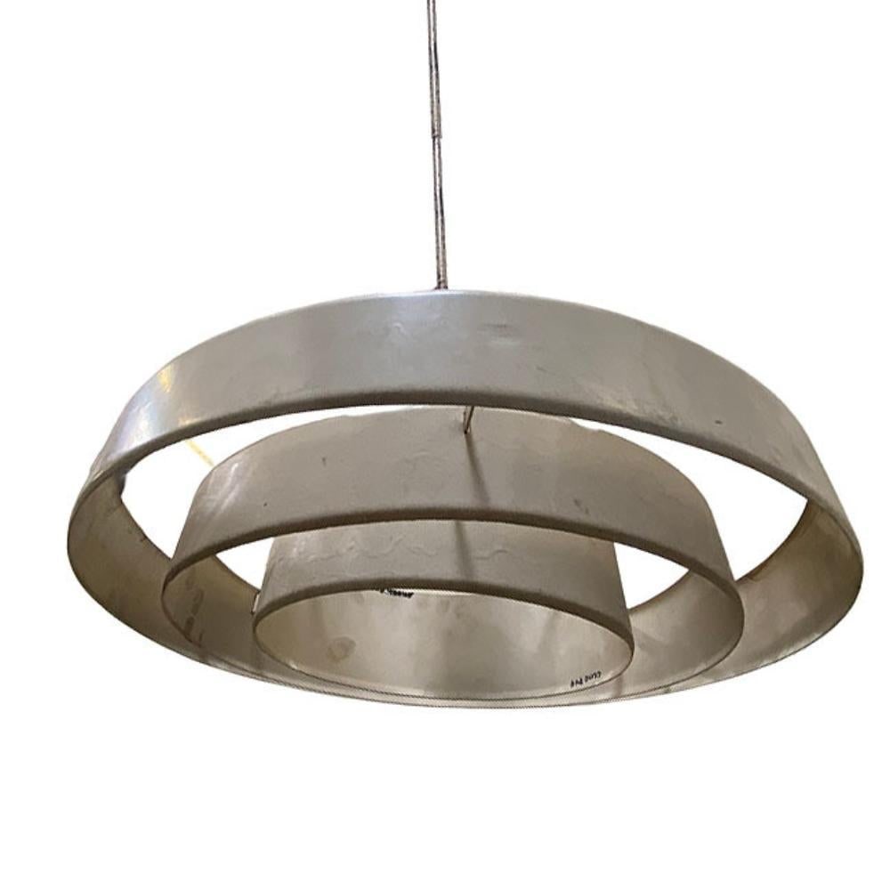 Mid-Century "Saturn" Ceiling Steel 19" Pendant by Kurt Versen, 22 Available - 20