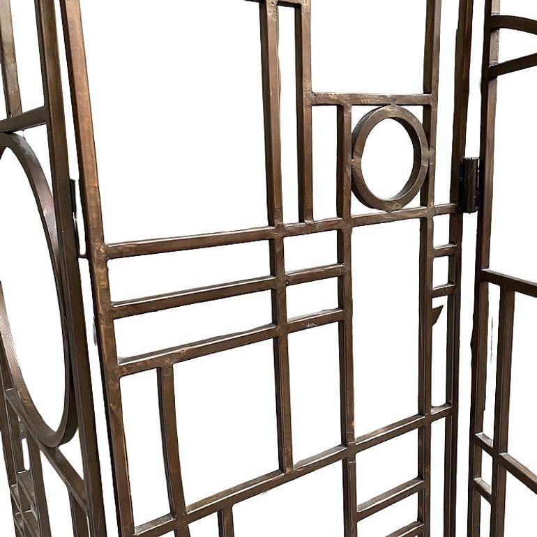 Post Modern Copper Tone Geometric Folding Room Divider by Robert Sonneman - 5