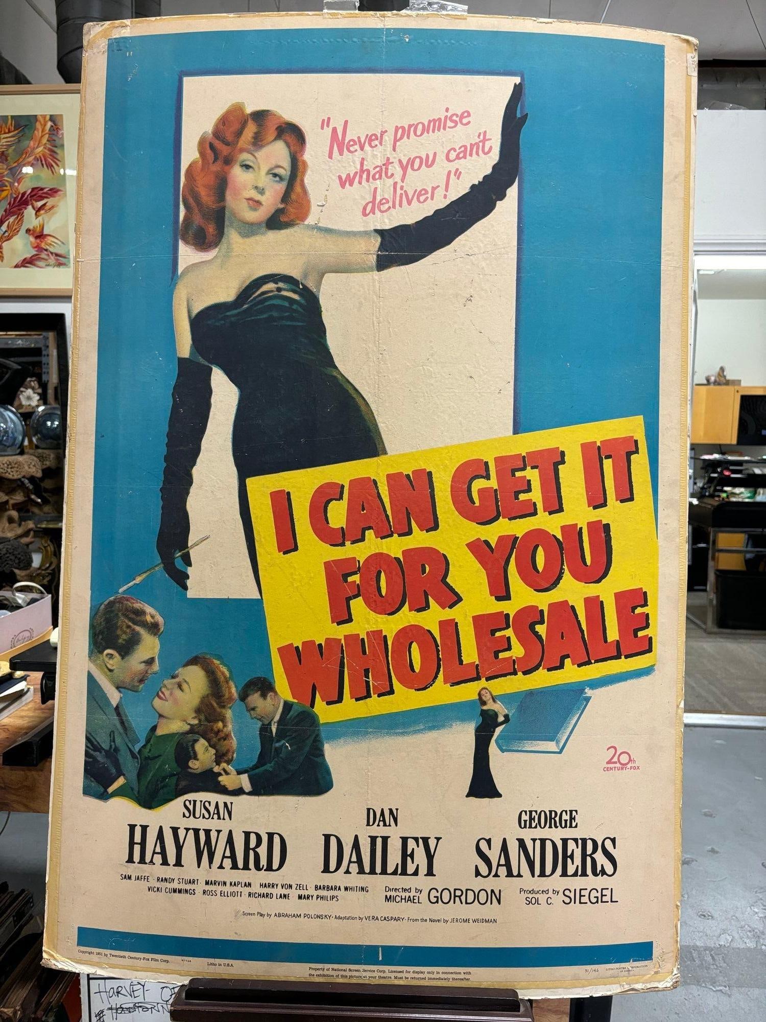 Original 1951 This Is My Affair, "I Can Get It For You Wholesale" Film Poster - 20