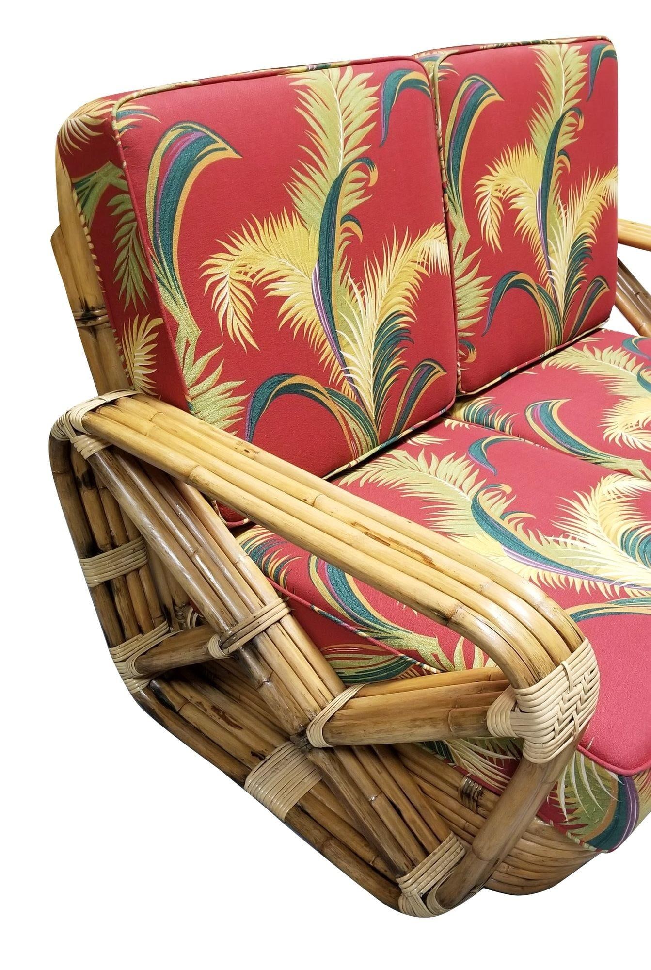 Paul T. Frankl 4-Strand Square Pretzel Round-Back Settee - 14