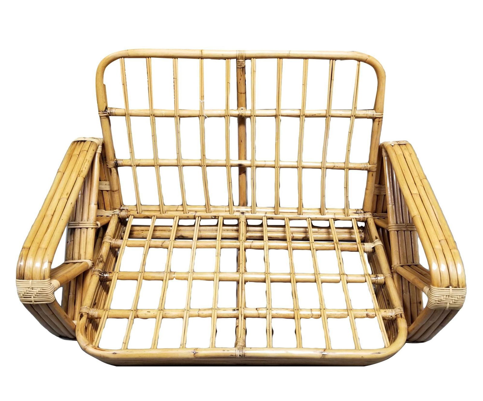 Paul T. Frankl 4-Strand Square Pretzel Round-Back Settee - 3