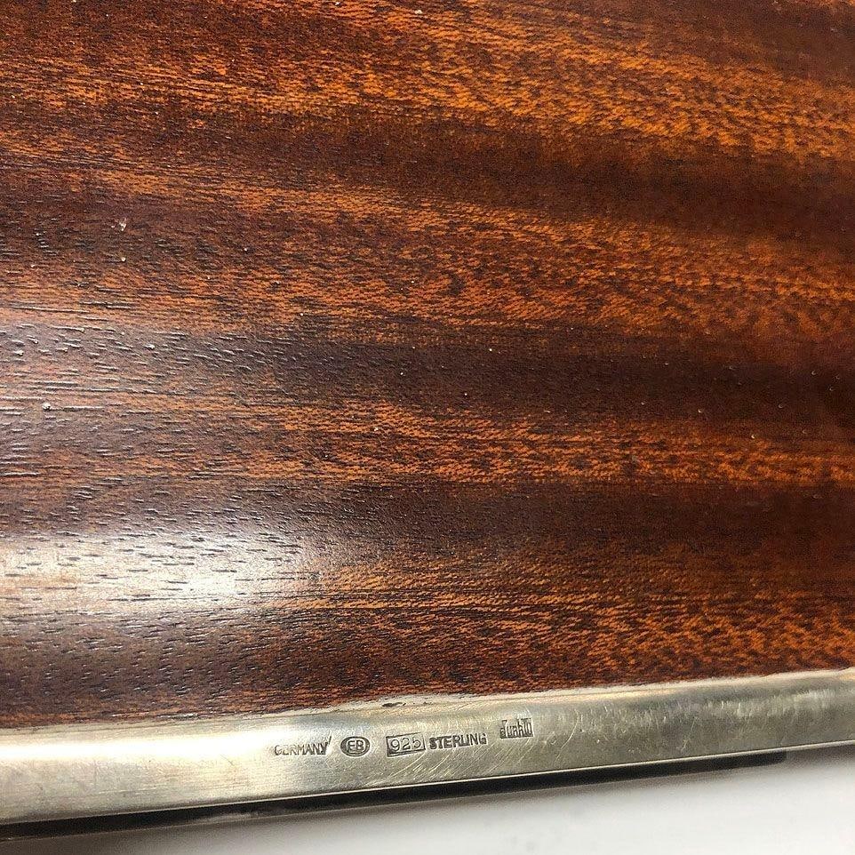 German Art Deco Sterling Silver& Mahogany Cigar Box by Dunhill - 14