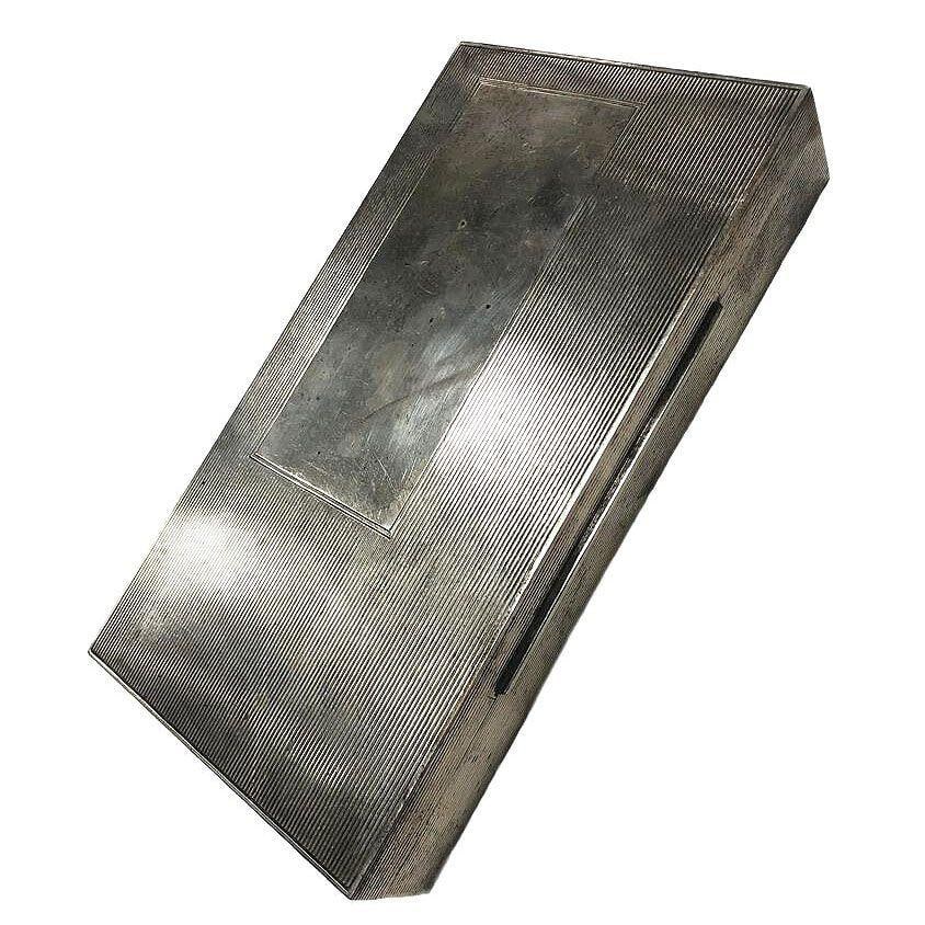 German Art Deco Sterling Silver& Mahogany Cigar Box by Dunhill - 16