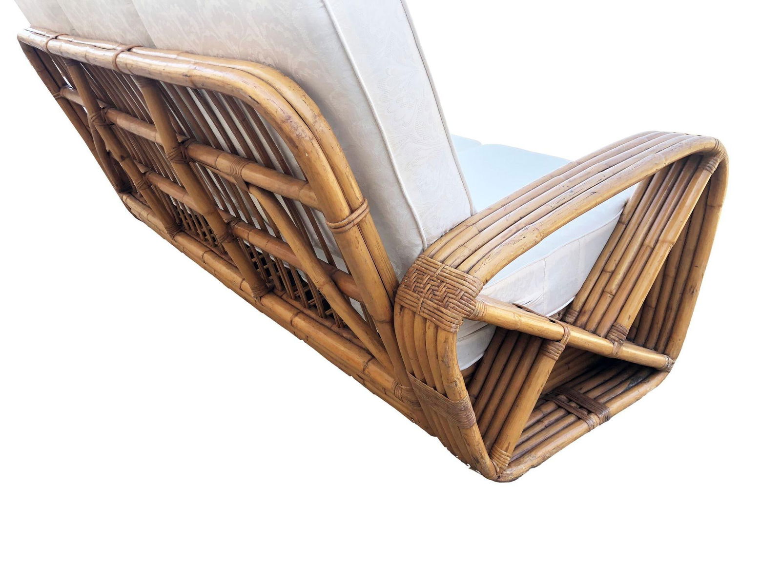 Paul T. Frankl 5-Strand Square Pretzel Square-Back 3-Seat Sofa (unrestored) - 3