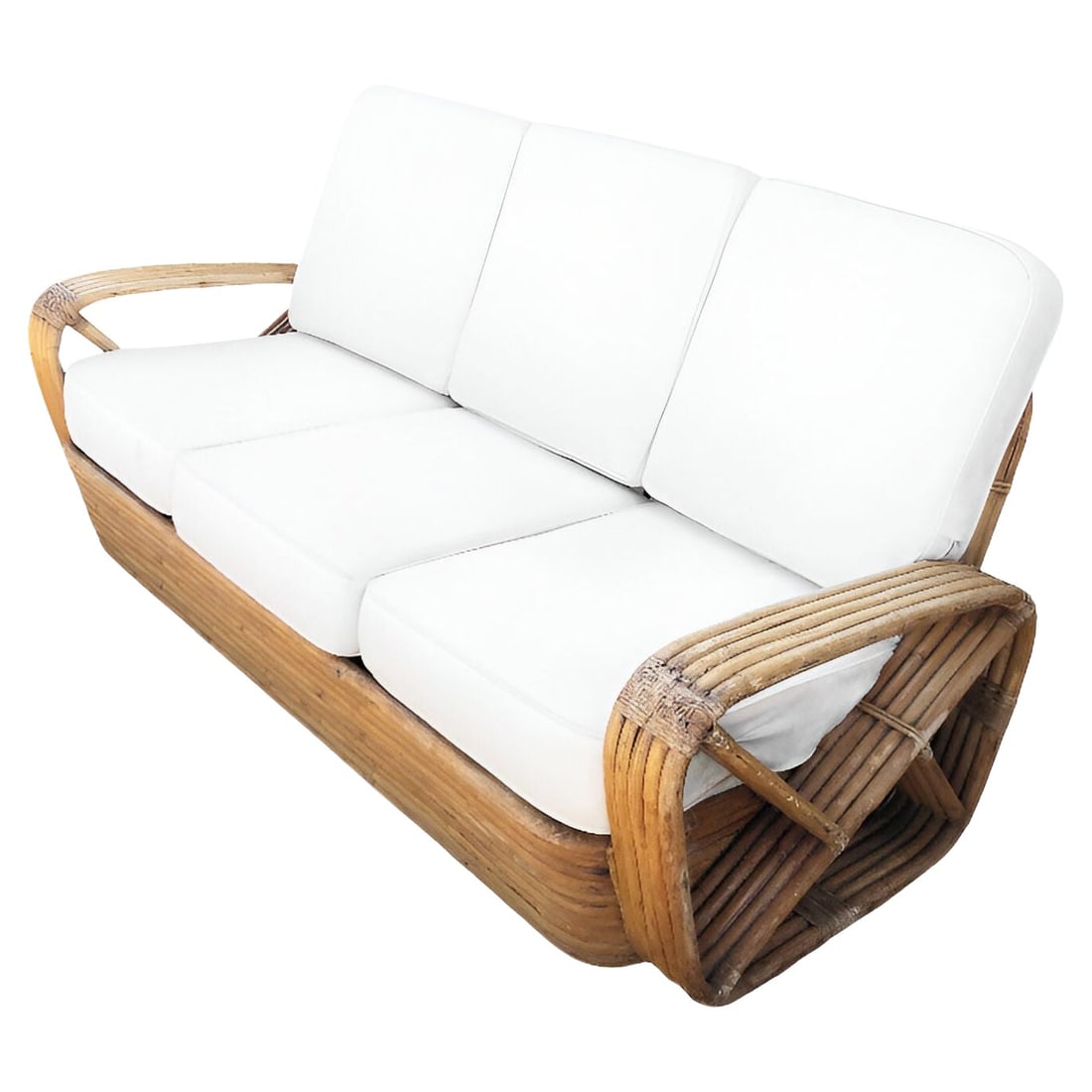 Paul T. Frankl 5-Strand Square Pretzel Square-Back 3-Seat Sofa (unrestored) - 7