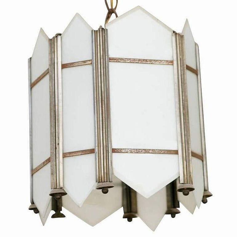 Art Deco Slat Glass Pendant Light - 3