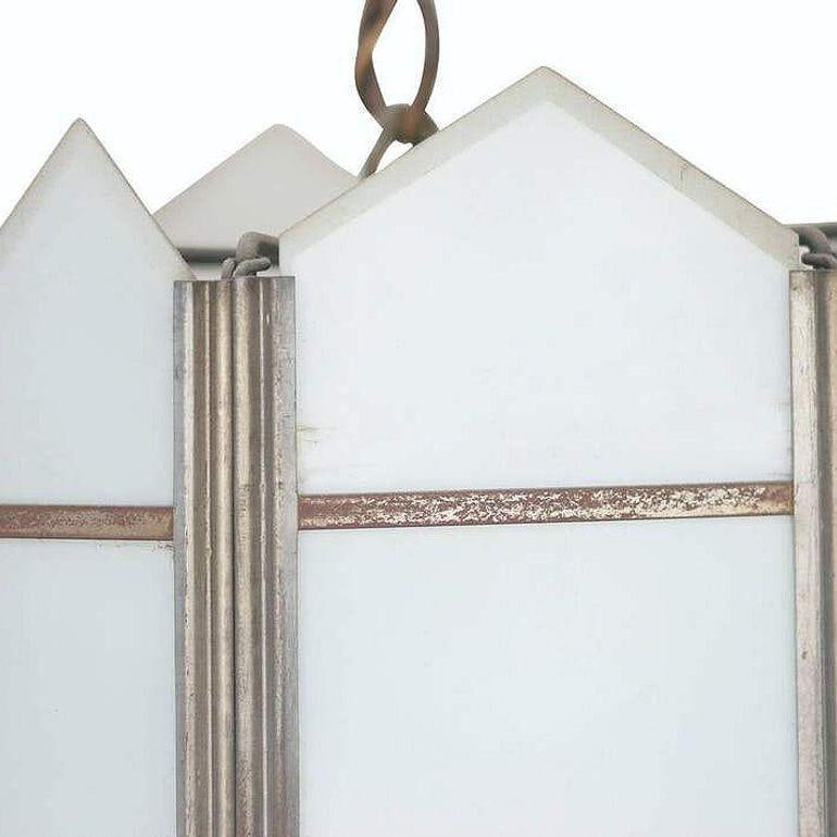 Art Deco Slat Glass Pendant Light - 6