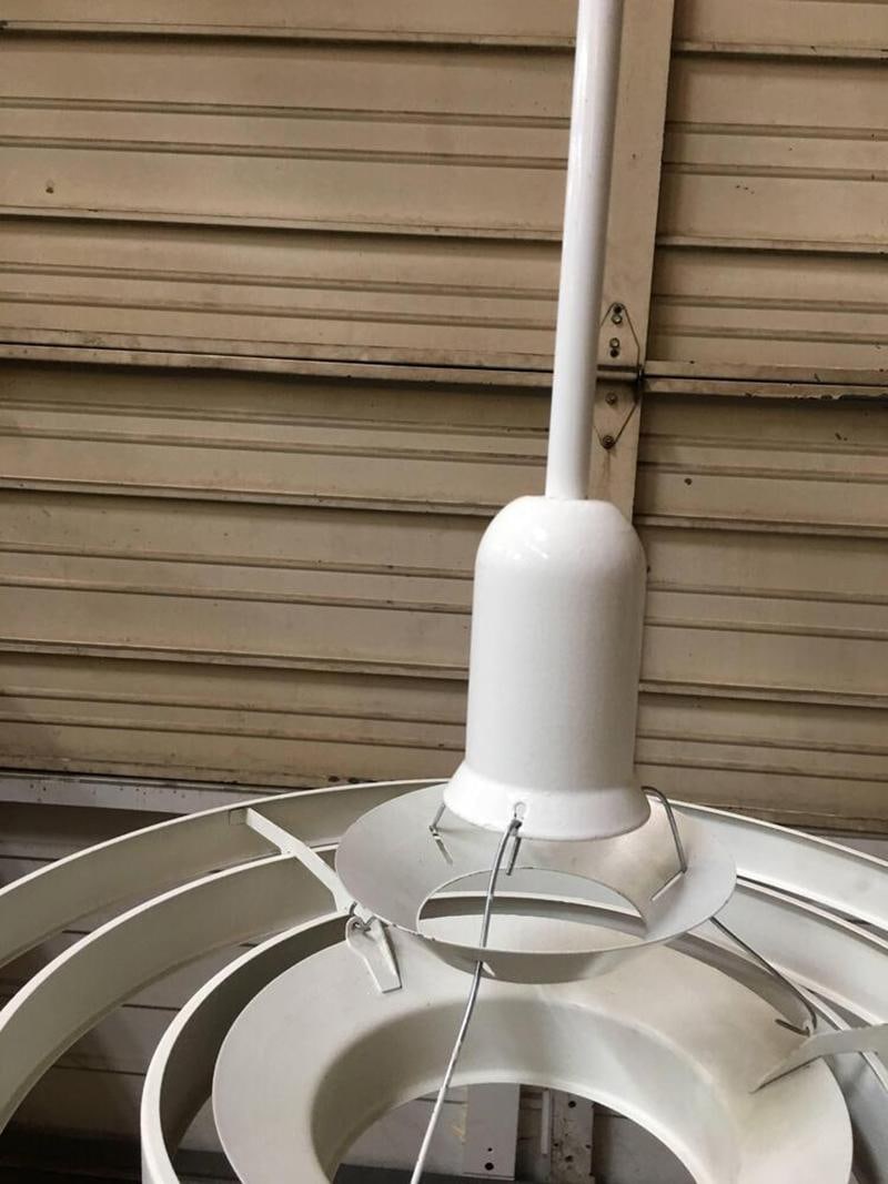 Mid-century "Saturn" Ceiling Steel 20" Pendant by Kurt Versen - 10