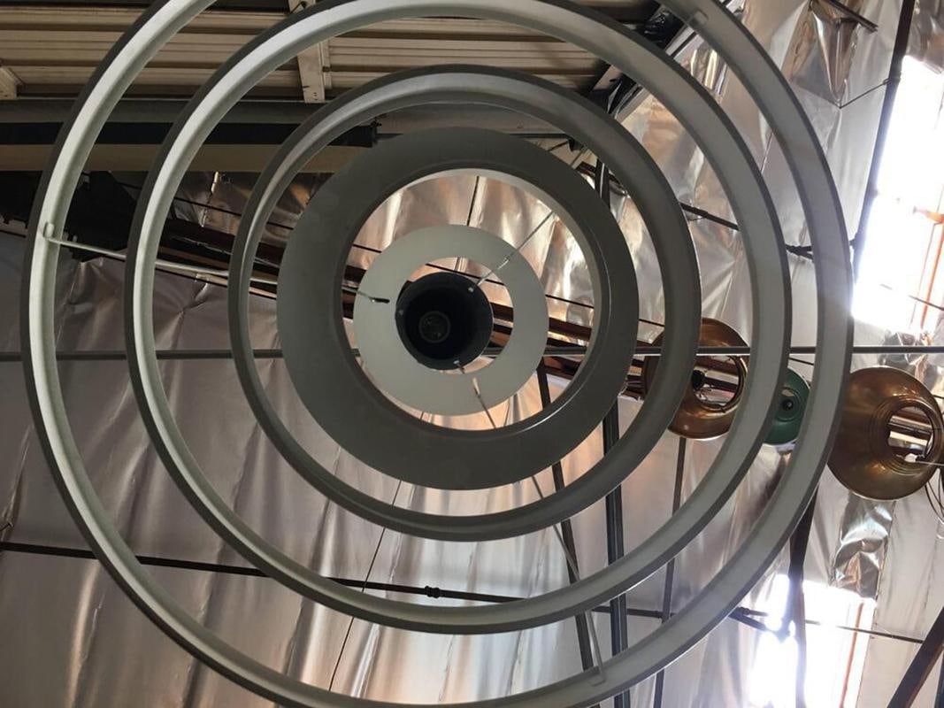 Mid-century "Saturn" Ceiling Steel 20" Pendant by Kurt Versen - 19