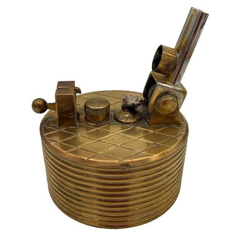 Mid-century "Brilux" for Dunhill Brass Lift-Arm Table Lighter, Switzerland - 4