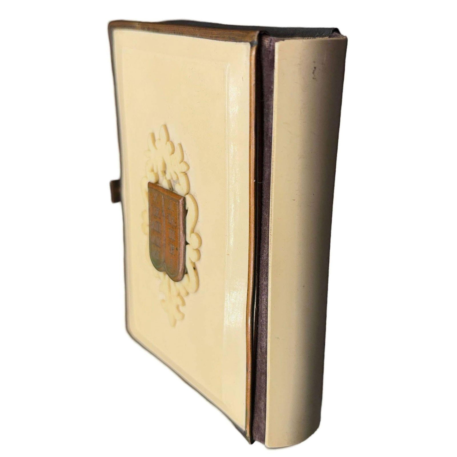 Victorian Daily Prayer Book in Hebrew "Tephilath of Israel" w/ Carved Bone Cover - 19