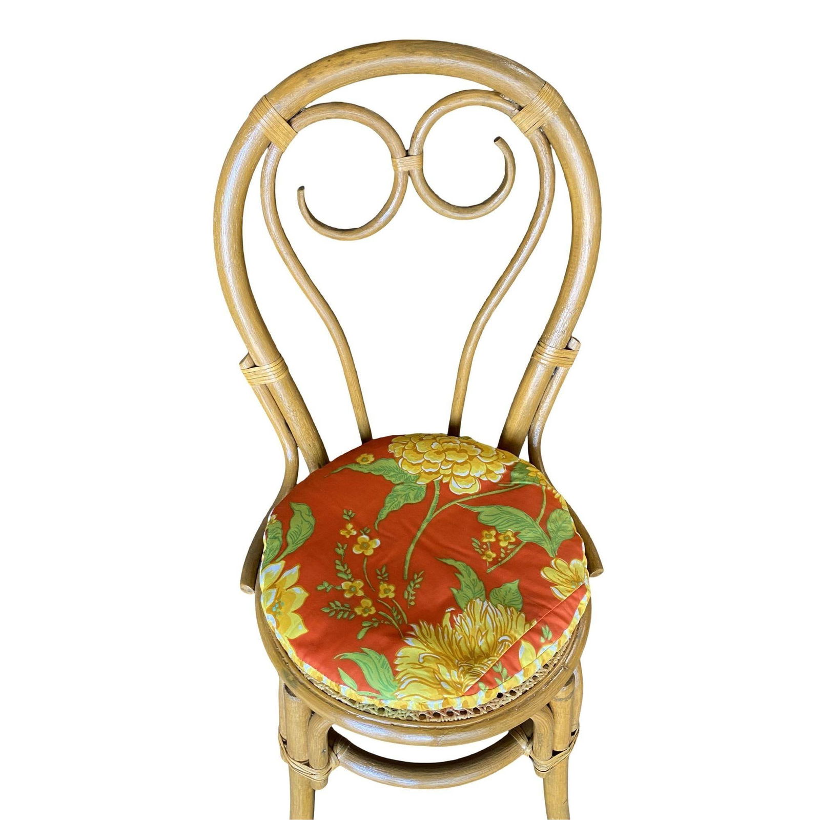 Restored Rattan Dining Chairs with Scrolling Back, Set of 4 - 11