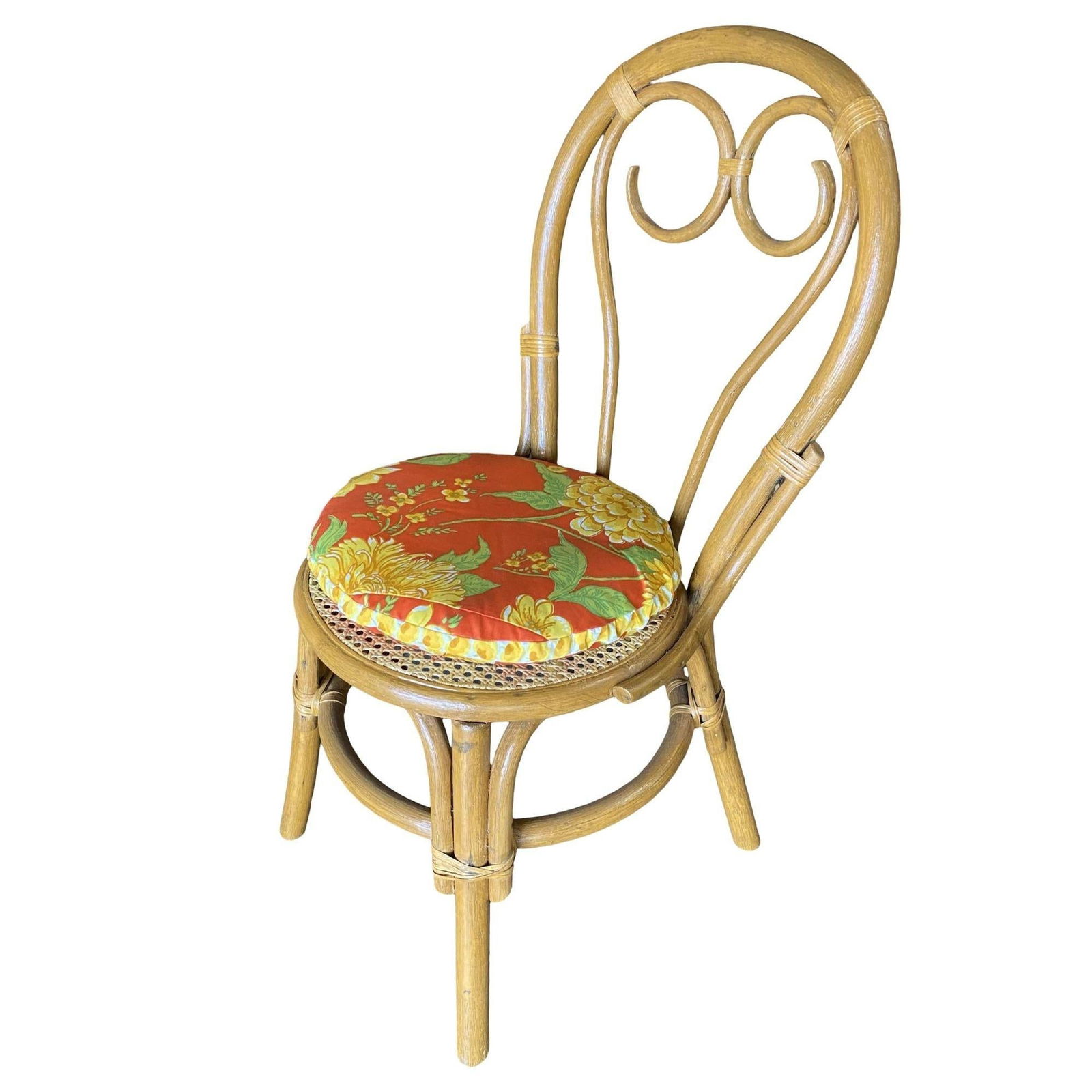 Restored Rattan Dining Chairs with Scrolling Back, Set of 4 - 12