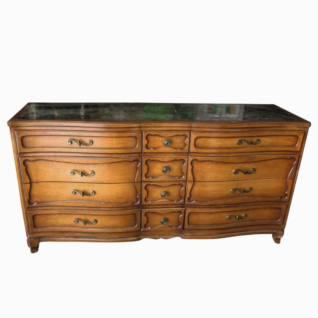 Antique French Provincial Dresser with Mirror Top by RWAY - 17