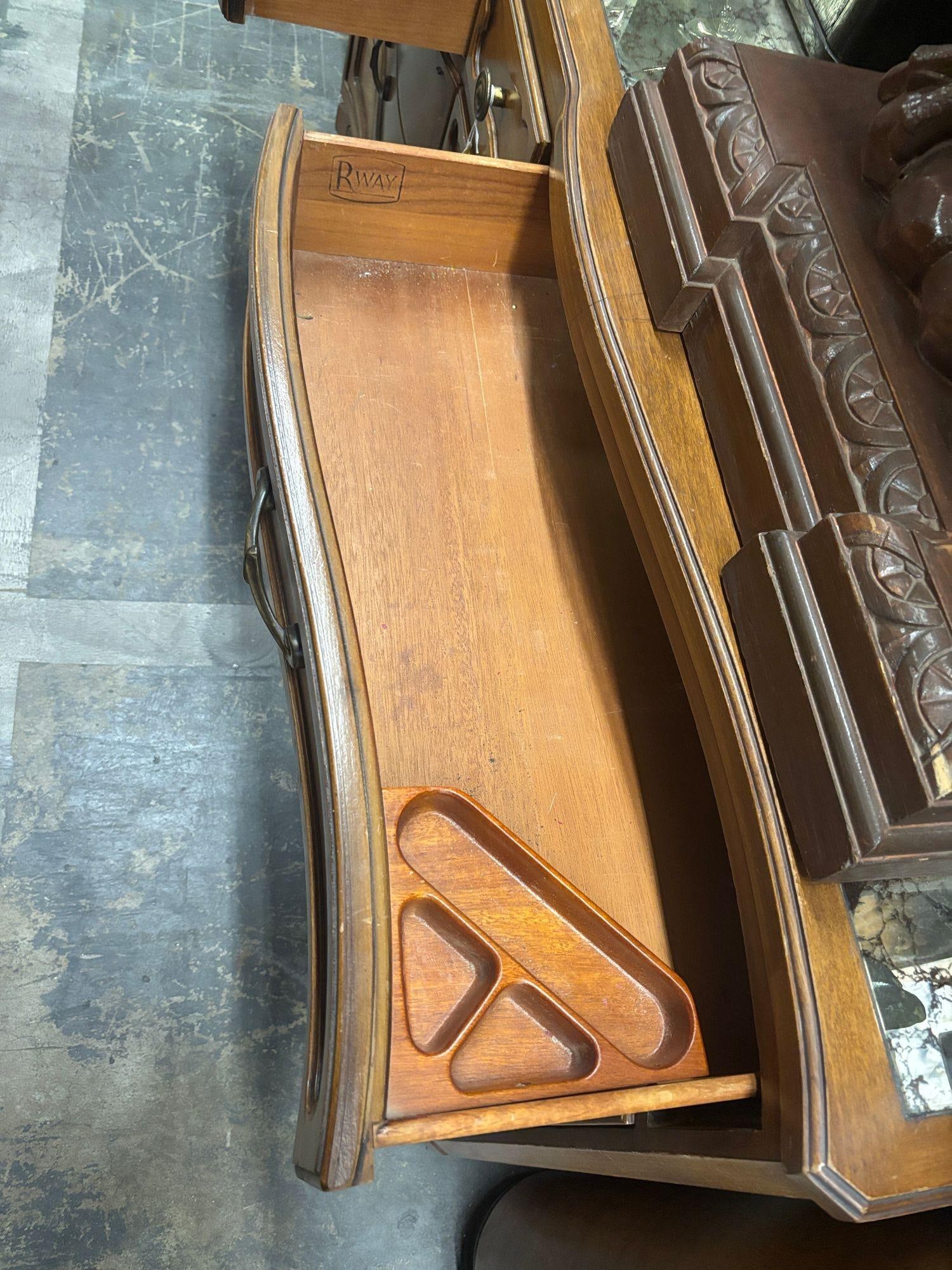 Antique French Provincial Dresser with Mirror Top by RWAY - 5