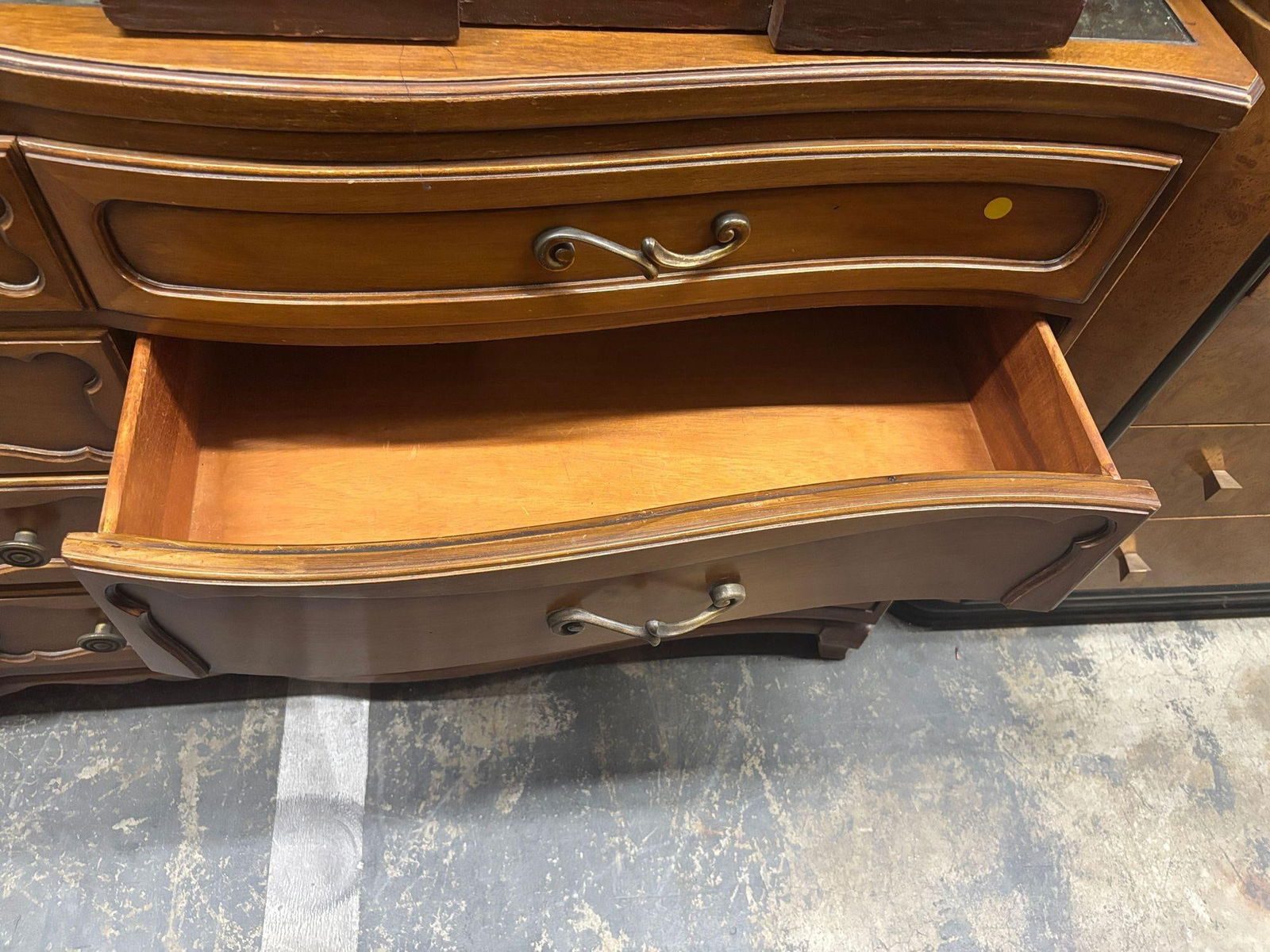 Antique French Provincial Dresser with Mirror Top by RWAY - 6