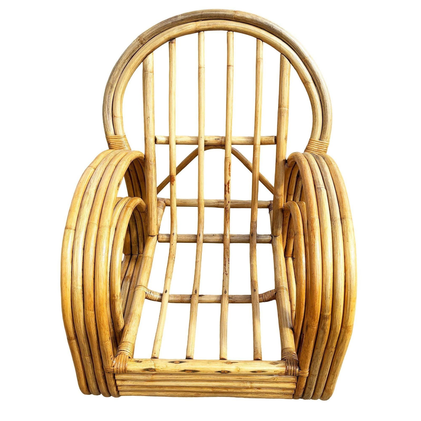 Restored 4-Strand Double Arch Speed Arms Rattan Sofa & Chairs Livingroom Set - 13