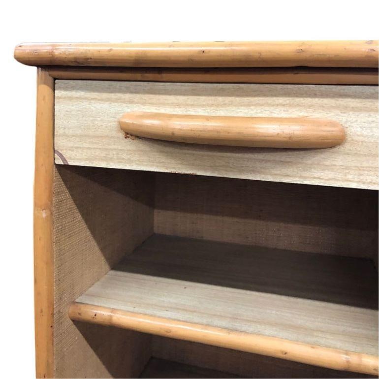 Restored Mid Century Rattan Dresser/Vanity Bedroom Set - 11