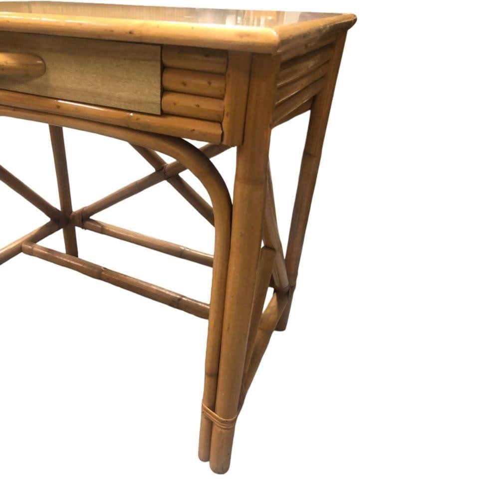 Restored Mid Century Rattan Dresser/Vanity Bedroom Set - 15