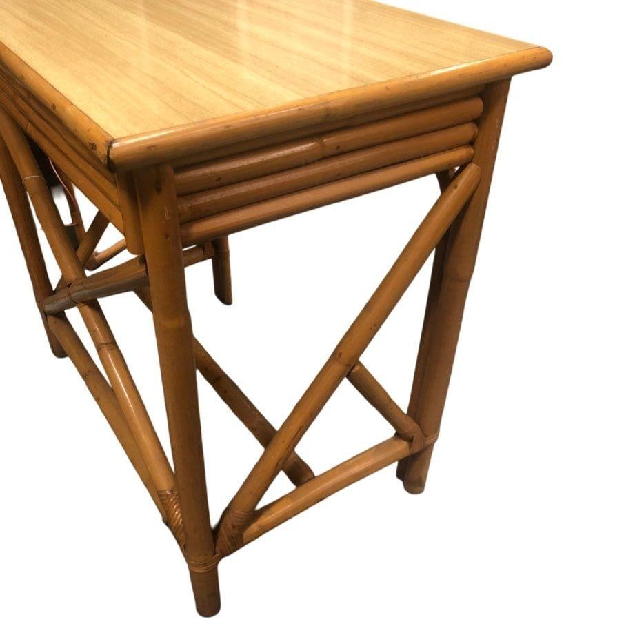 Restored Mid Century Rattan Dresser/Vanity Bedroom Set - 16