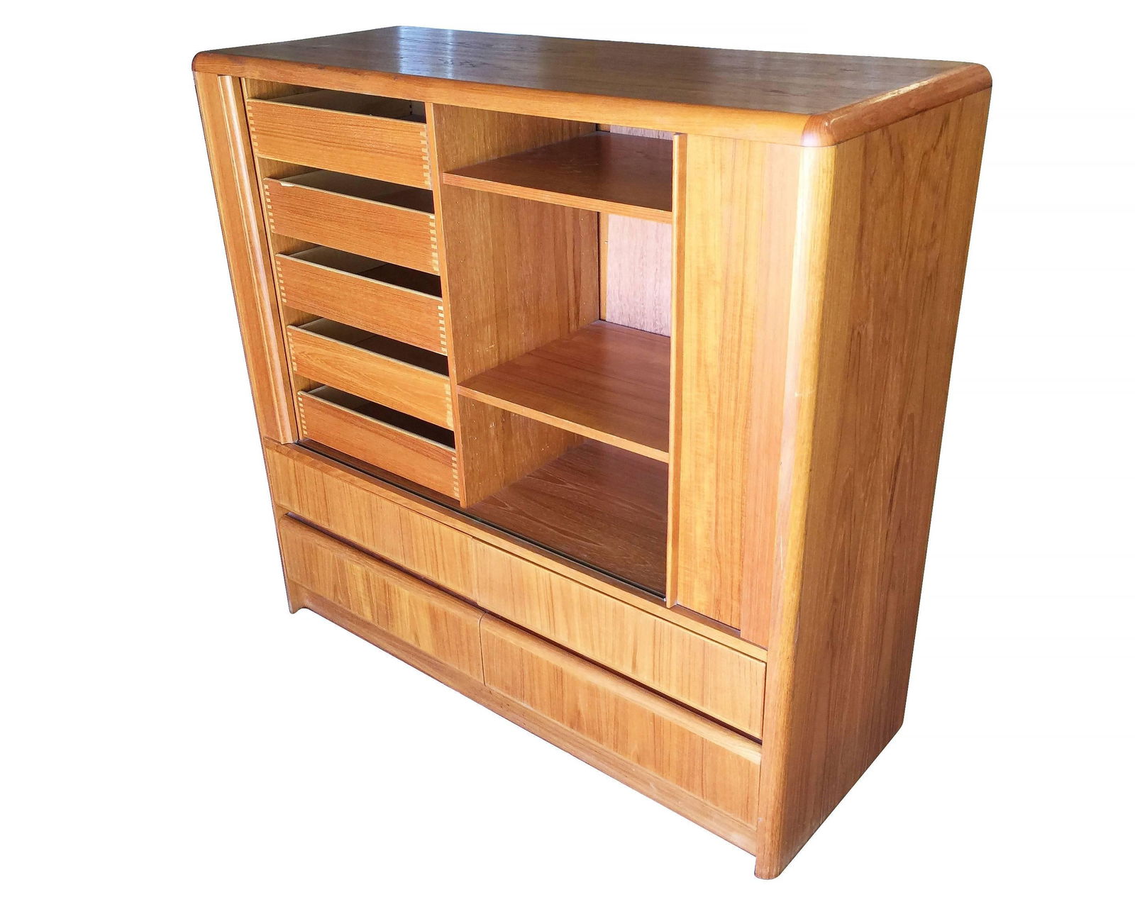 Side Rolling Front Wardrobe w Media Center, Chest of Drawers - 17