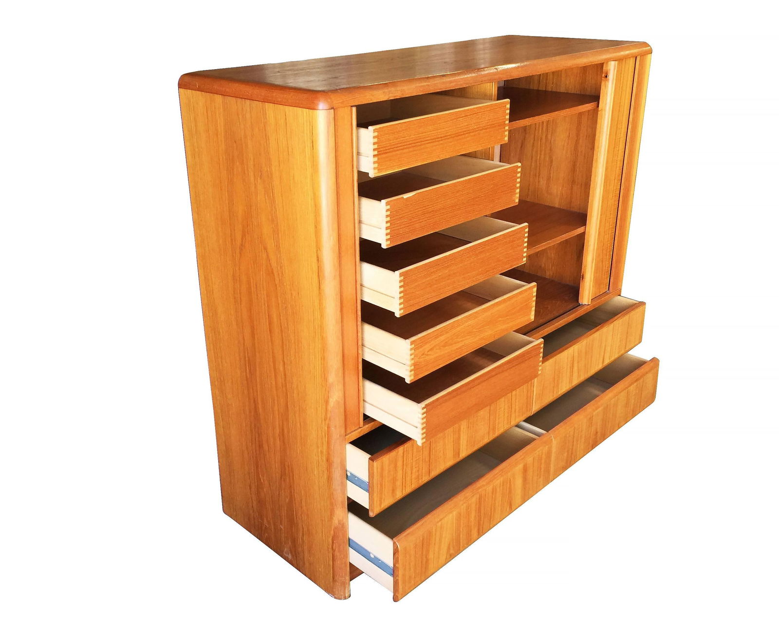 Side Rolling Front Wardrobe w Media Center, Chest of Drawers - 8