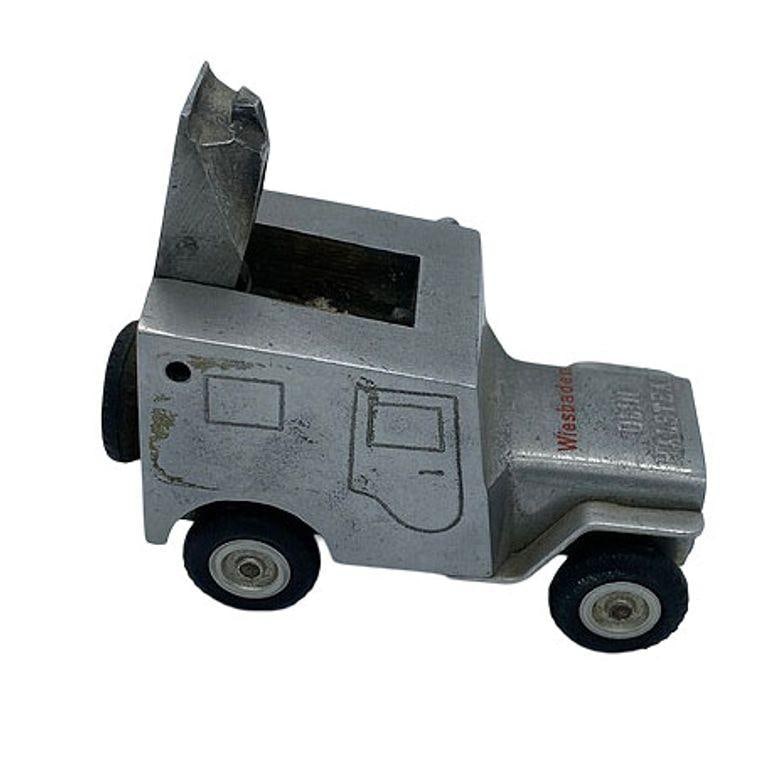 Rare Hand Machined Willys Jeep Ges-Gesch Table Lighter, West Germany by by Baier - 3