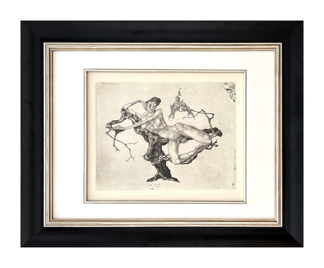 1947 Paul Klee Engraving 1 Virgin in the Tree: Title: 1947 Paul Klee Engraving 1 Virgin in the Tree Artist: Framed Art, Klee Size: 1 Description: Artist: Paul Klee Country: Switzerland / Germany Title: Virgin in the Tree - 1903 Medium: Engraving P