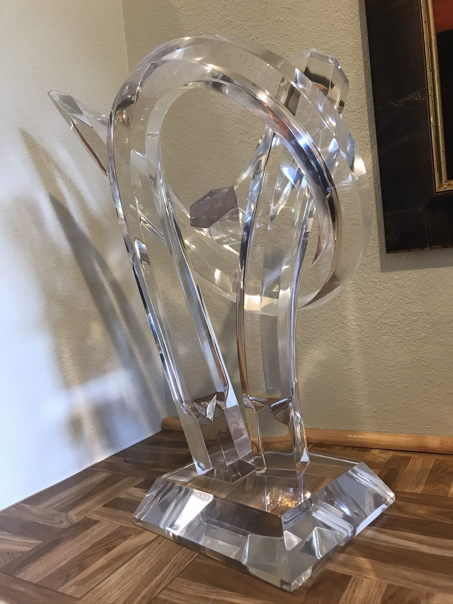 1999 Sculpture Lucite Acrylic 21"H signed by Haziza: Title: 1999 Sculpture Lucite Acrylic 21"H signed by Haziza Artist: Decor, Sculptures, Varieties Size: 1 Description: Original and rare piece from the early work of Shlomi Haziza, signed and dated 1999