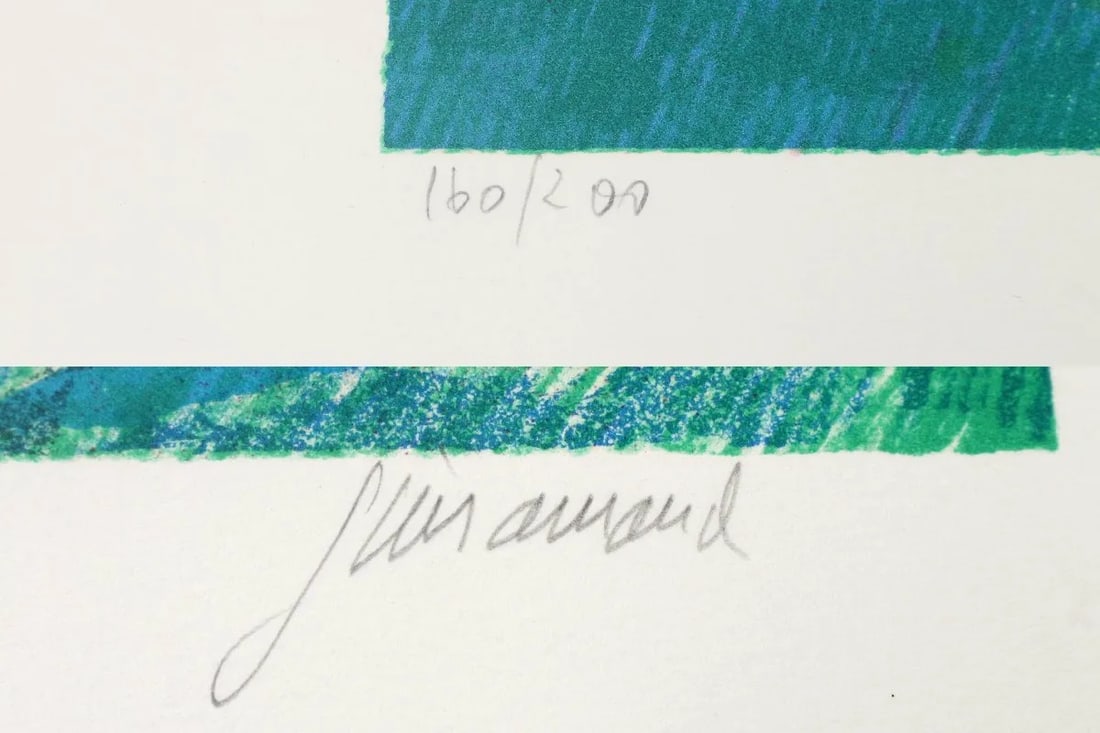 Guiramand Original Lithograph Flowers with 3 horses Signed & numbered - 2