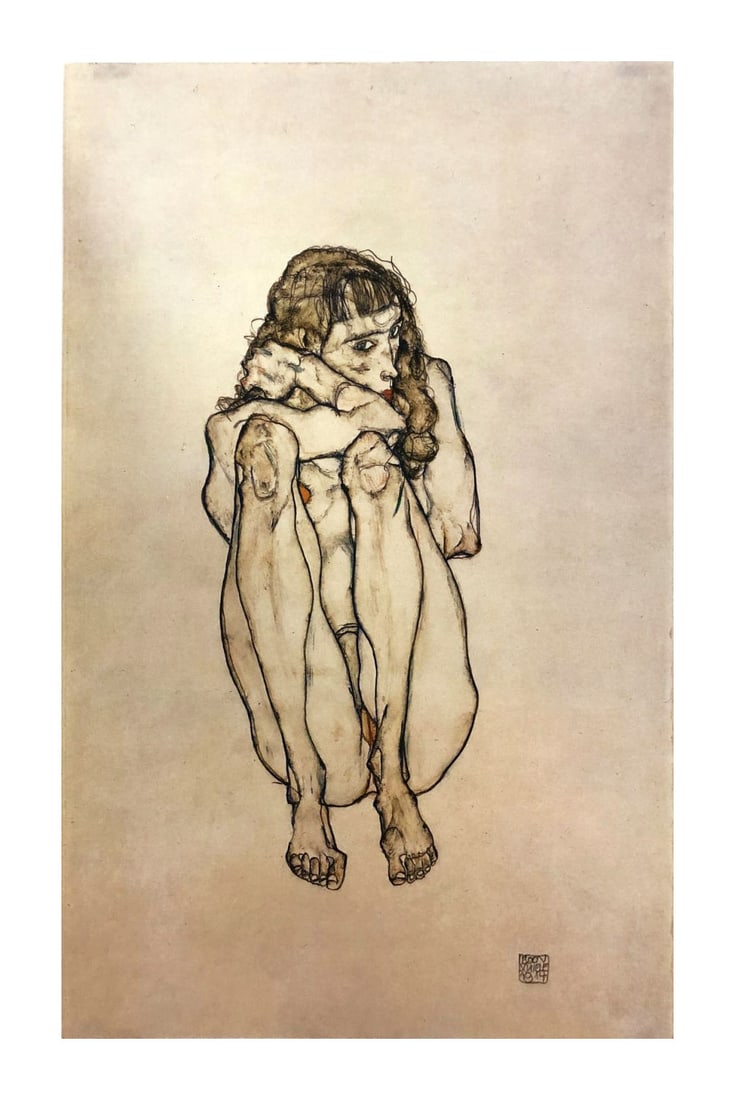 1981 Egon Schiele 26 Erotic Drawings Seated Figure: Title: 1981 Egon Schiele 26 Erotic Drawings Seated Figure Artist: Egon Schiele, Egon Schiele Erotic Drawings Size: 1 Description: Artist: Egon Schiele Country: Austria Title: Seated Figure Medium: Off