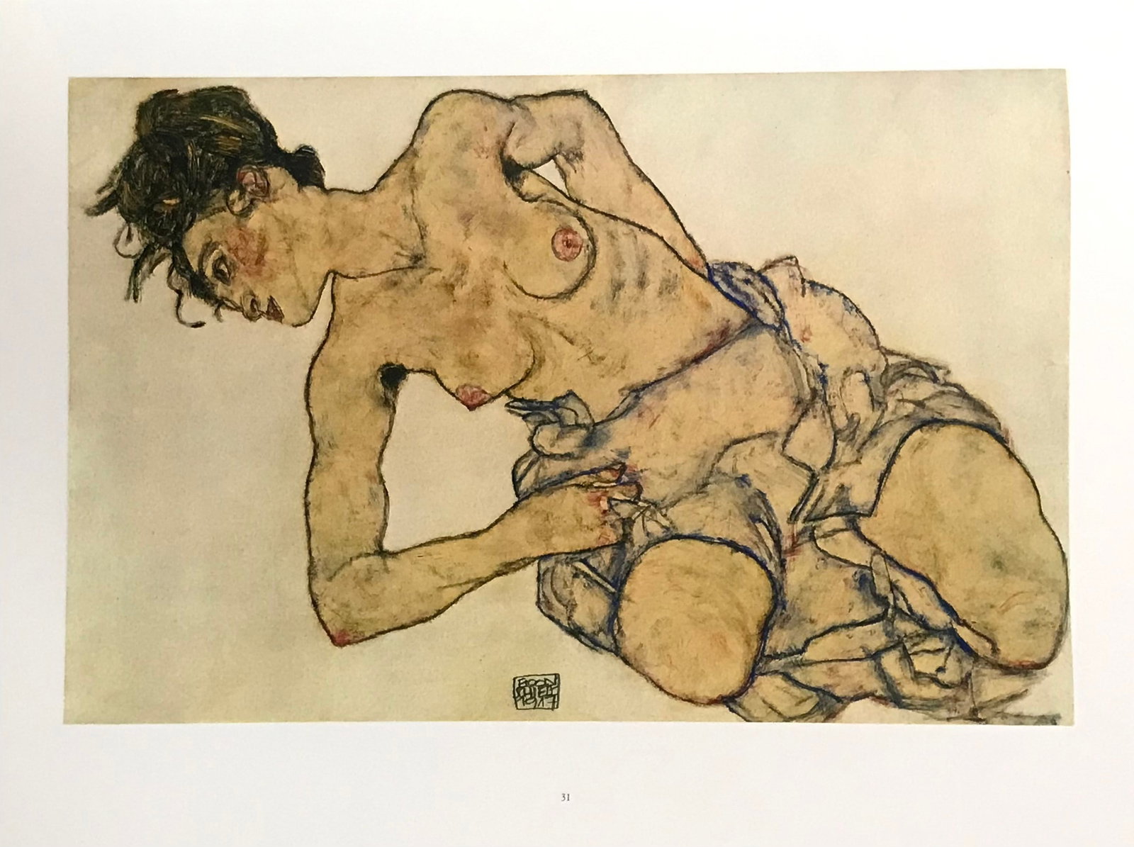1981 Egon Schiele 31 Erotic Drawing Crouching Semi Figure: Title: 1981 Egon Schiele 31 Erotic Drawing Crouching Semi Figure Artist: Egon Schiele, Egon Schiele Erotic Drawings Size: 1 Description: Artist: Egon Schiele Country: Austria Title: Crouching Semi Fig