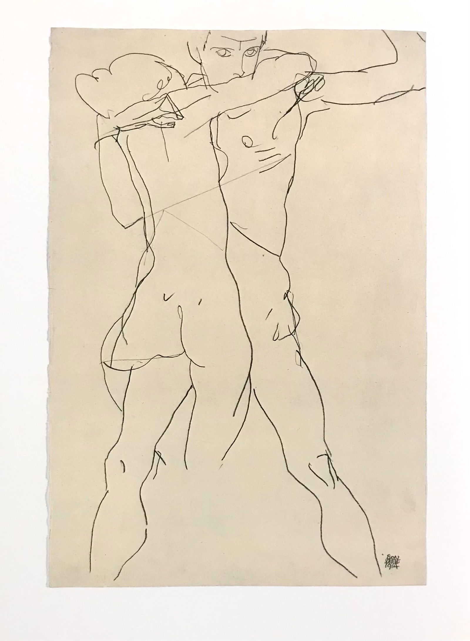 1981 Egon Schiele 39 Erotic Drawing Pair: Title: 1981 Egon Schiele 39 Erotic Drawing Pair Artist: Egon Schiele, Egon Schiele Erotic Drawings Size: 1 Description: Artist: Egon Schiele Country: Austria Title: Pair Medium: Offset - 39 Paper: Hea