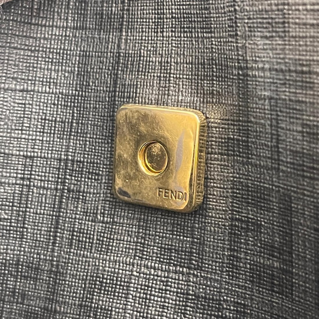 FENDI Black Zucchino Coated Canvas Shoulder Bag - 10