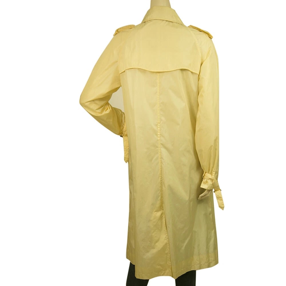 Burberry Light Yellow Polyamide Raincoat Mac Trench Jacket Coat size US8, UK10 - 2
